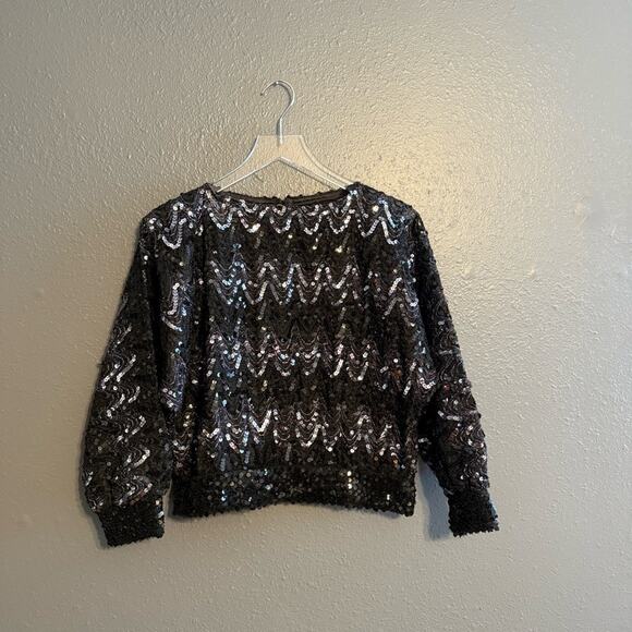 Vintage Canon Chicago Dolman Sleeve Sequin Blouse Size 6 - Picture 1 of 10